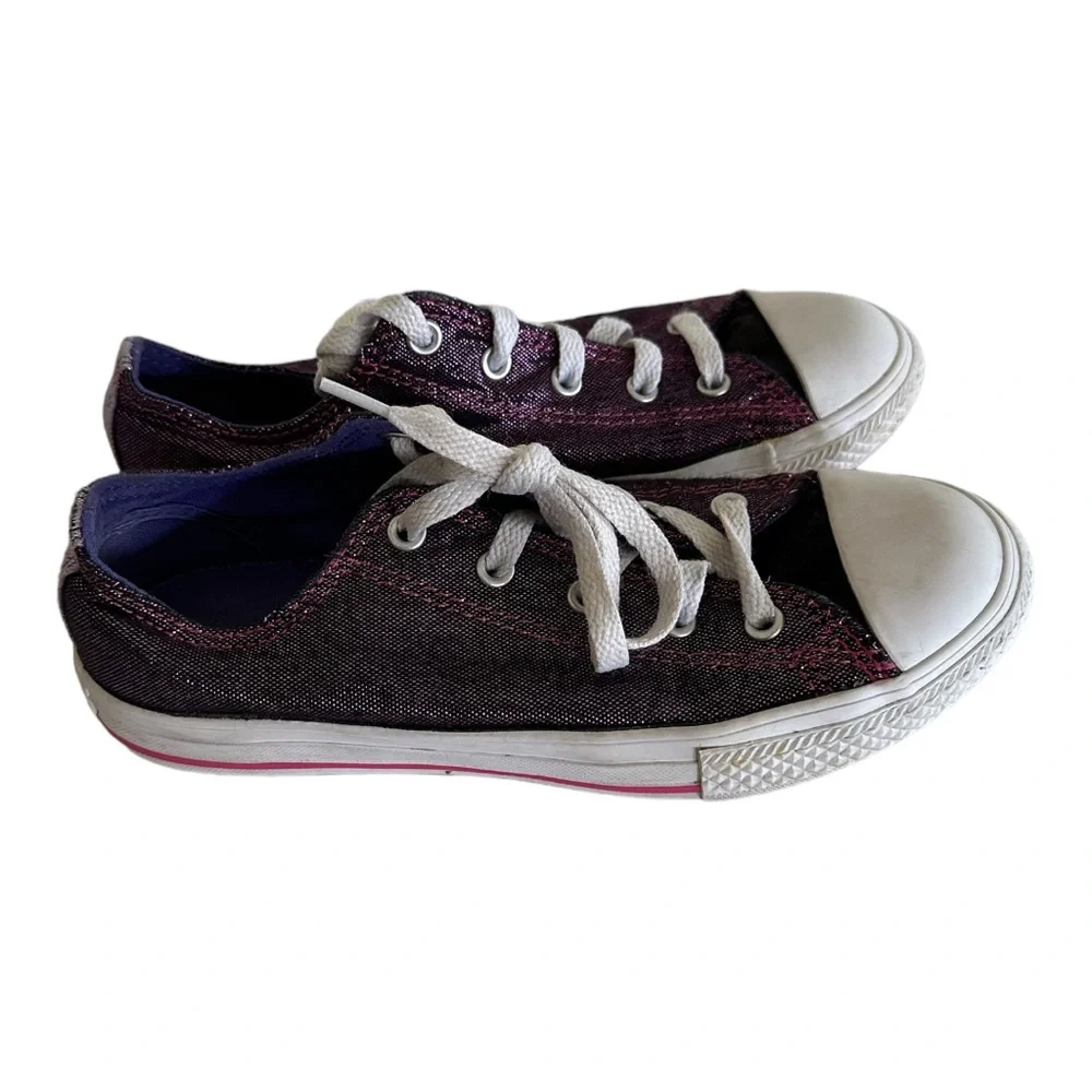 Converse All Star Toddler Girls 12‎ Medium Purple Low Top Fabric size 3